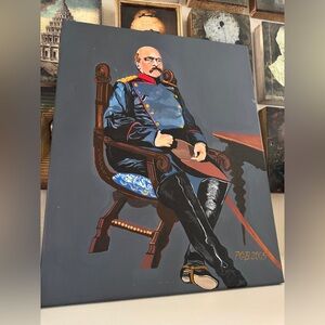 Bismarck at Versailles (After the 1870 Portrait) Acrylic on‎ Canvas Painting